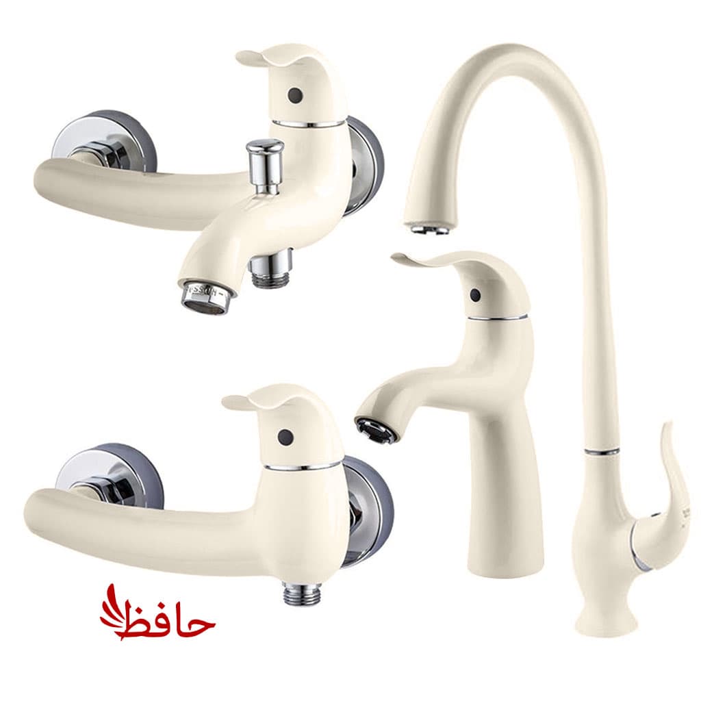 ست شیرالات راسان مدل اکتاو شیری کروم