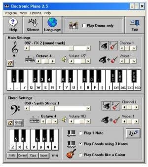 نرم افزار ویندوز Electronic Piano 2.50