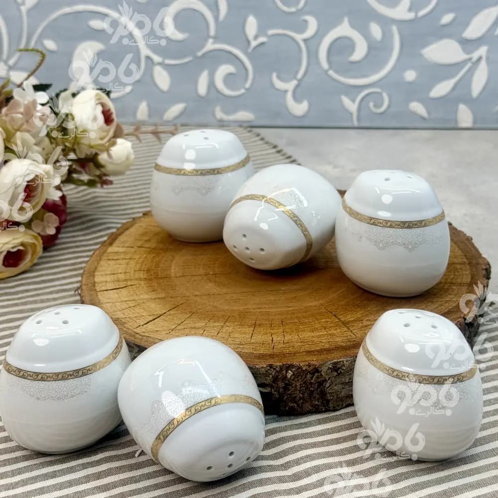 نمکدان 6 عددی گرد چینی لمون