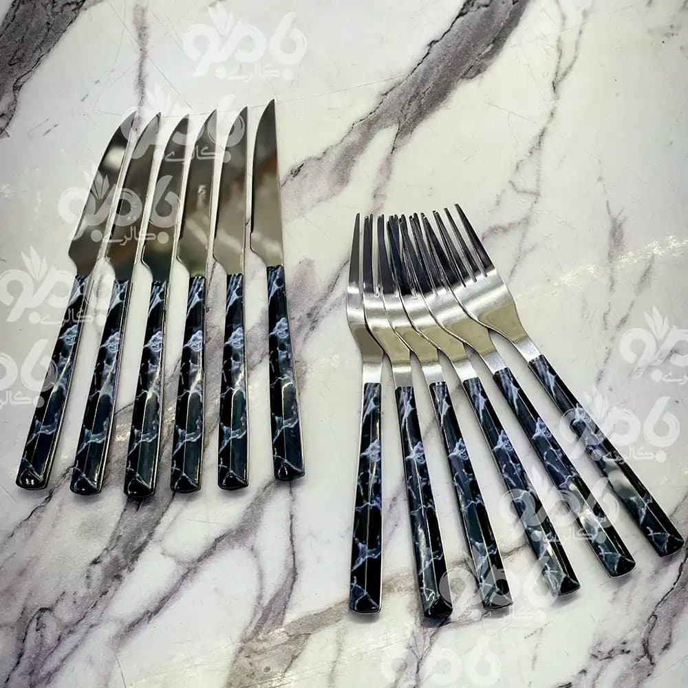 ست کارد و چنگال استیل جعبه دار ماربل کرکماز — تصویر ۲