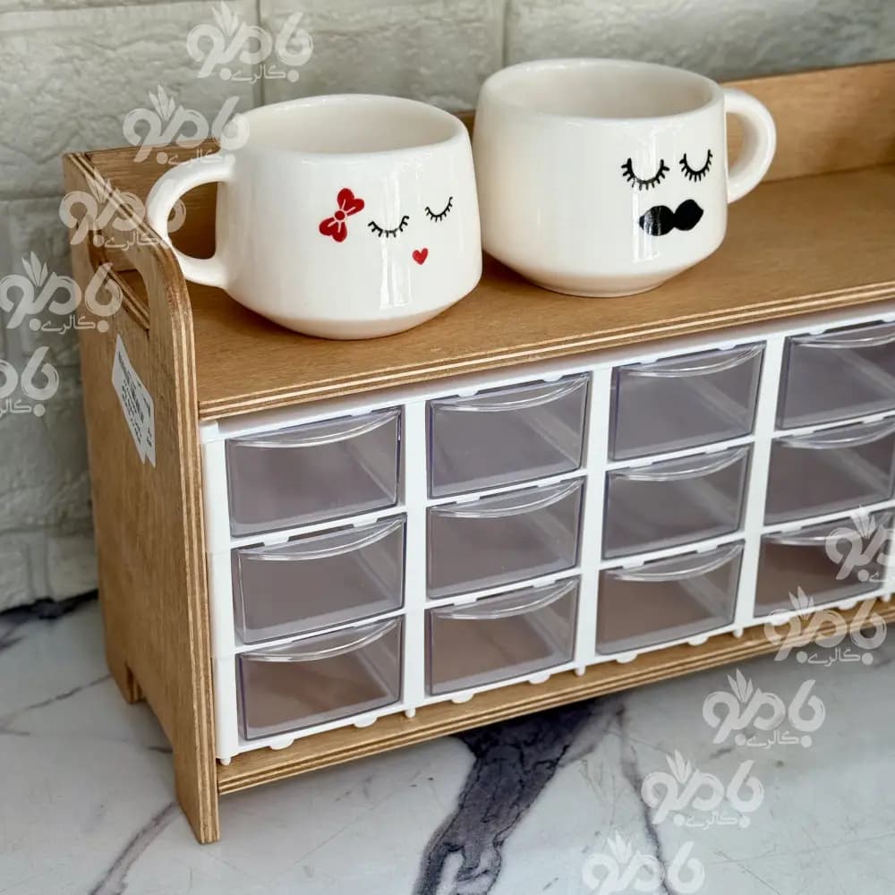 باکس ادویه چوبی پلای وود طبقه دار 15خانه — تصویر ۴