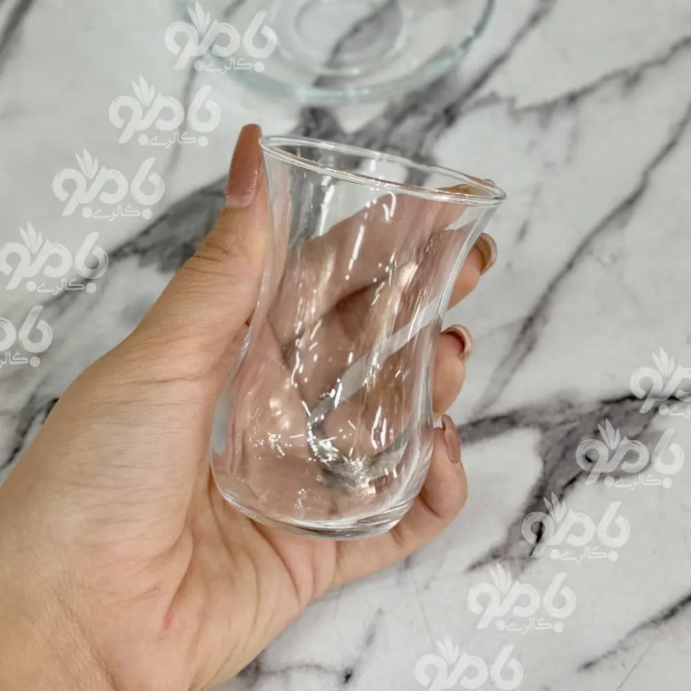 استکان نعلبکی پاشا باغچه کاهی ساده — تصویر ۳