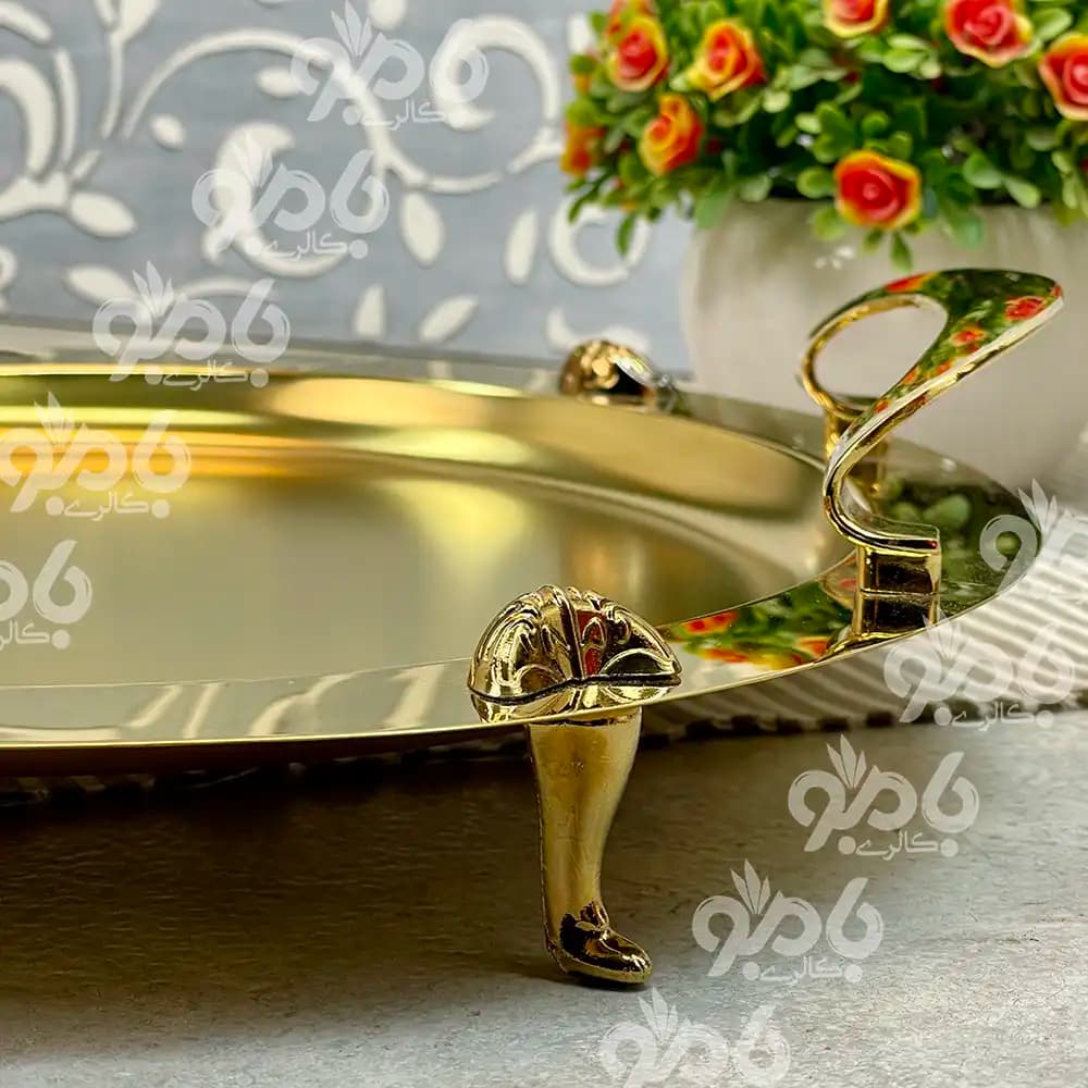 سینی استیل فریکوک گرد طلایی 0094 — تصویر ۳