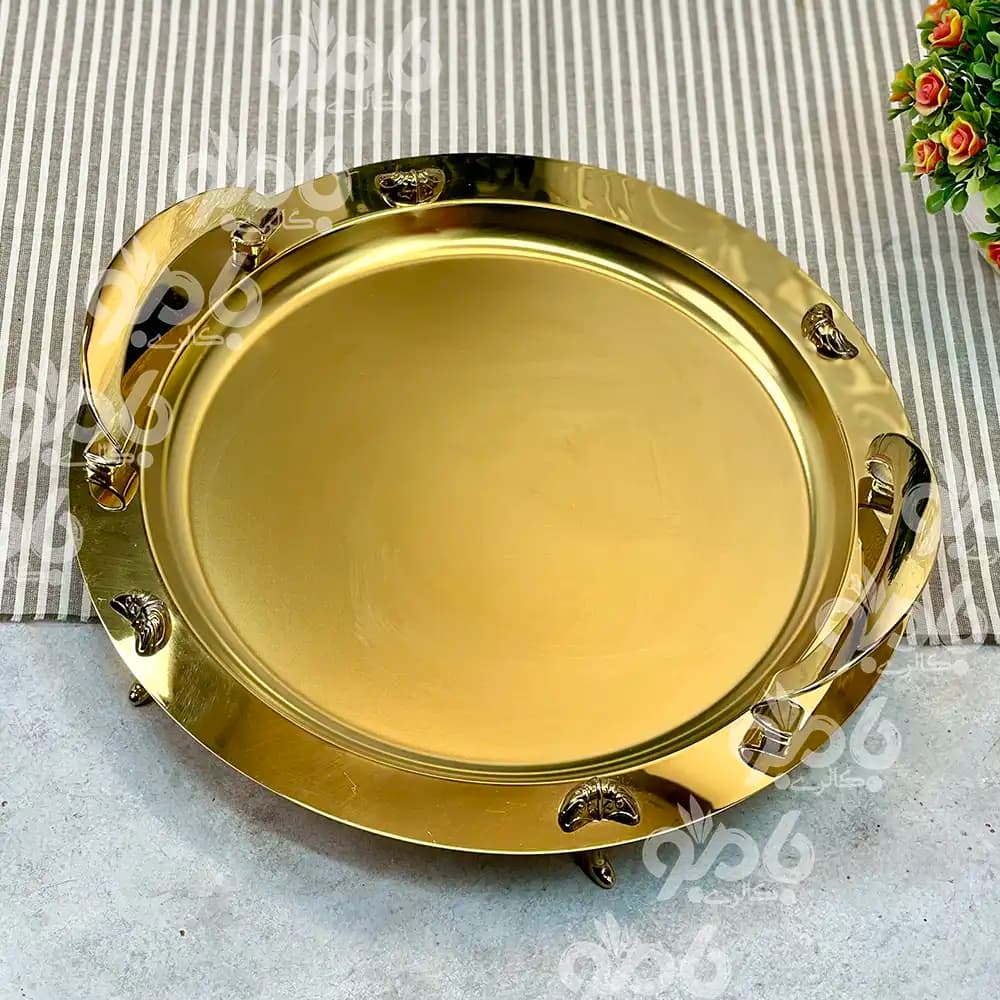 سینی استیل فریکوک گرد طلایی 0094 — تصویر ۲