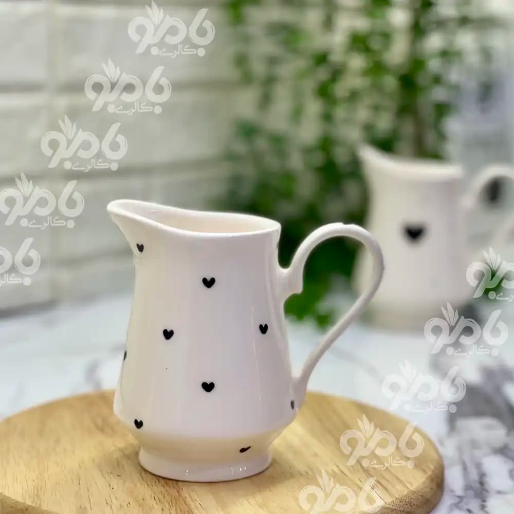 پارچ سرامیکی کوچک قلب ریز مشکی — تصویر ۲