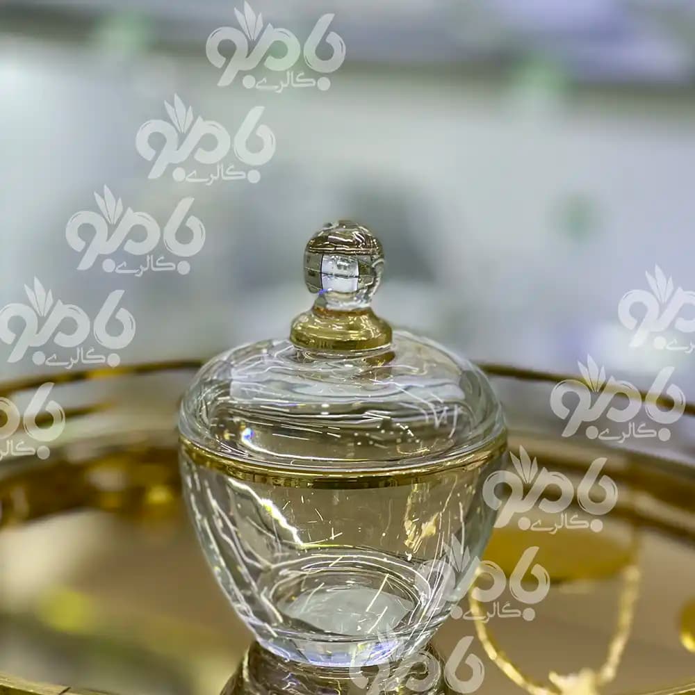 قندان وارداتی گرد بیسیک لب طلایی