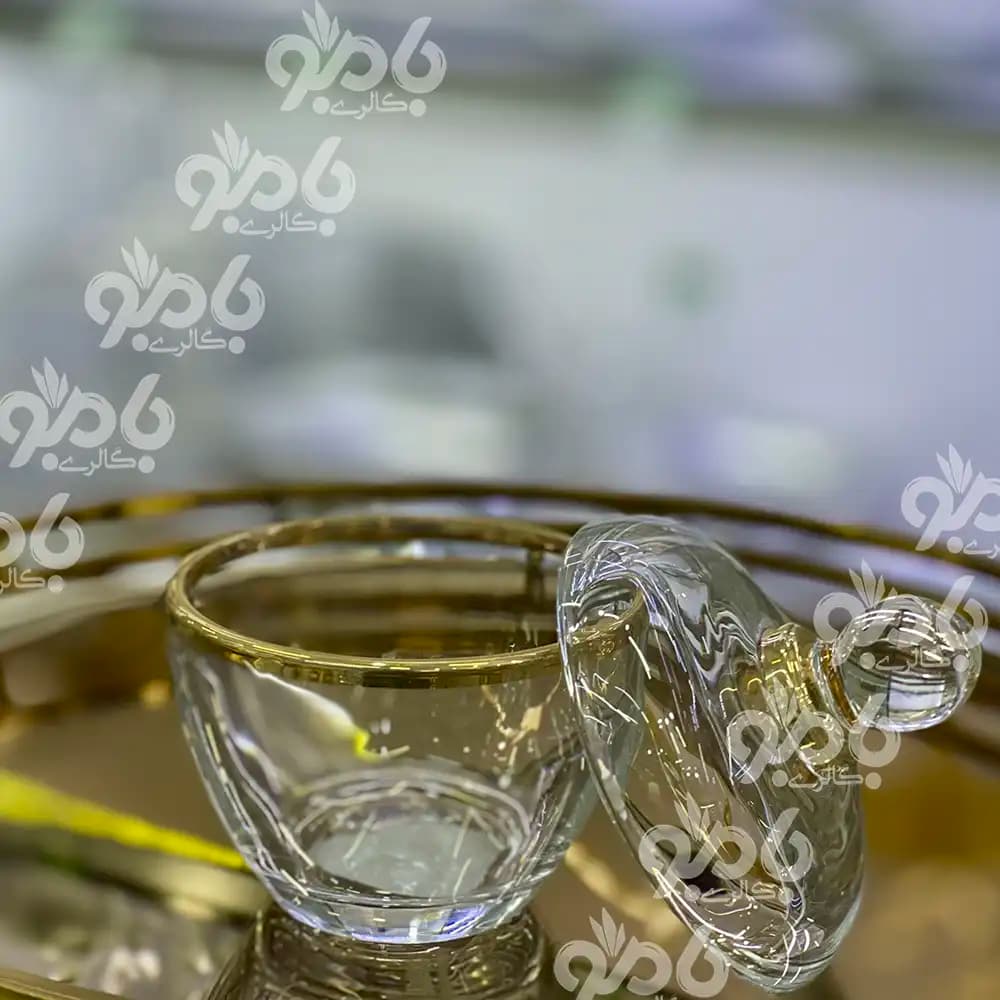 قندان وارداتی گرد بیسیک لب طلایی — تصویر ۲