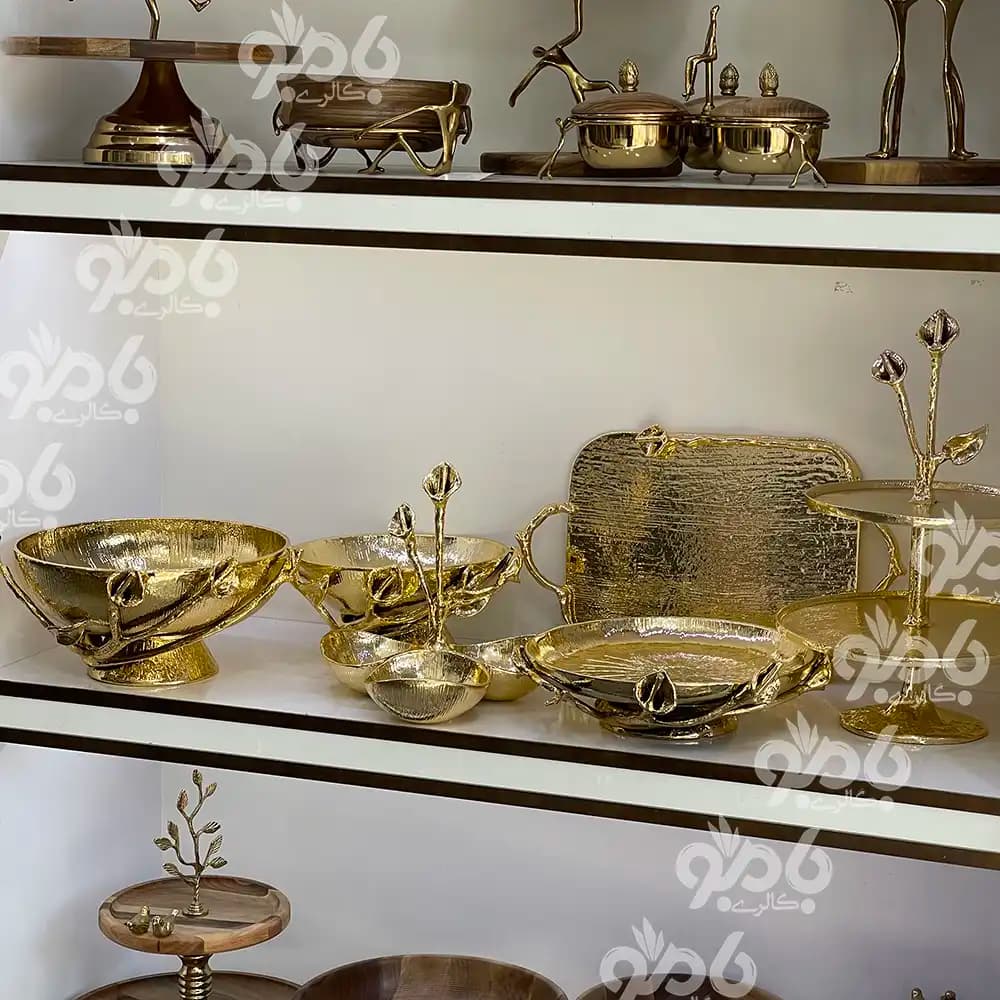 سینی مستطیل آلومینیوم لیلیوم 290/410 طلایی — تصویر ۲