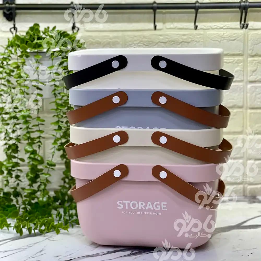 سبد نظم دهنده استوریج دسته چرم بزرگ — تصویر ۳