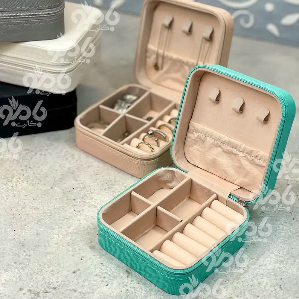 باکس جا جواهری طرح چرم رنگی — تصویر ۲