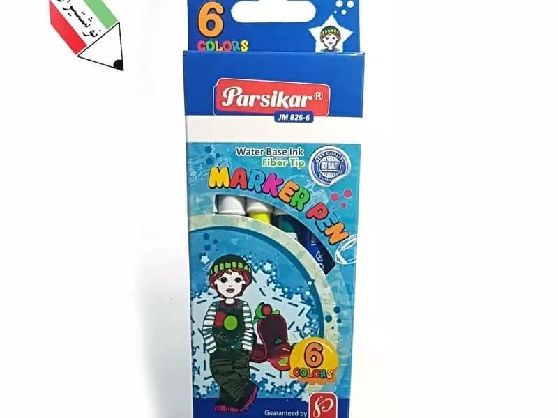 ماژیک نقاشی 6 رنگ جعبه مقوایی بلند jm 826