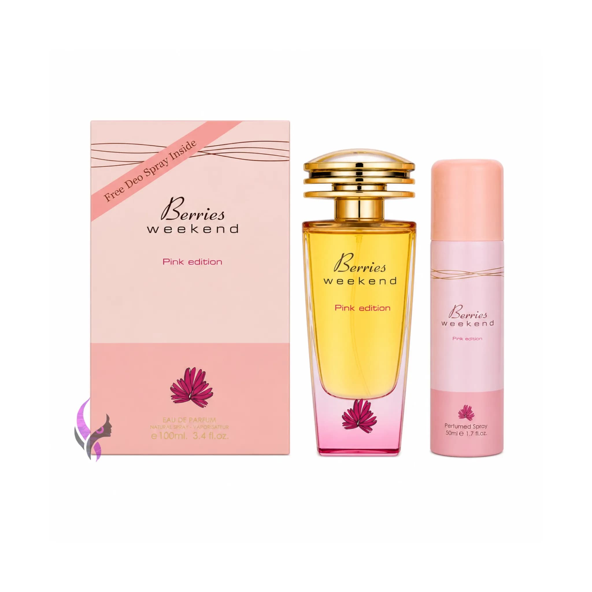 ادکلن بریس ویکند فرگرانس ورد با اسپری 50 میل berries weekend pink edition