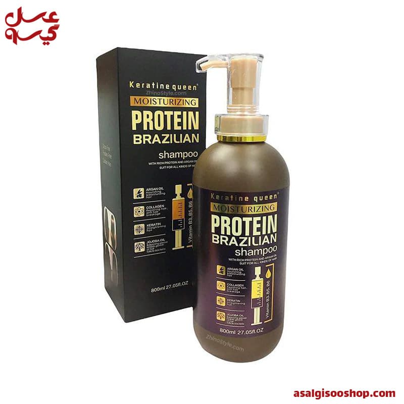 شامپو پروتئین کراتین کویین برزیلی بدون سولفات protein keratin queen / کد 1216