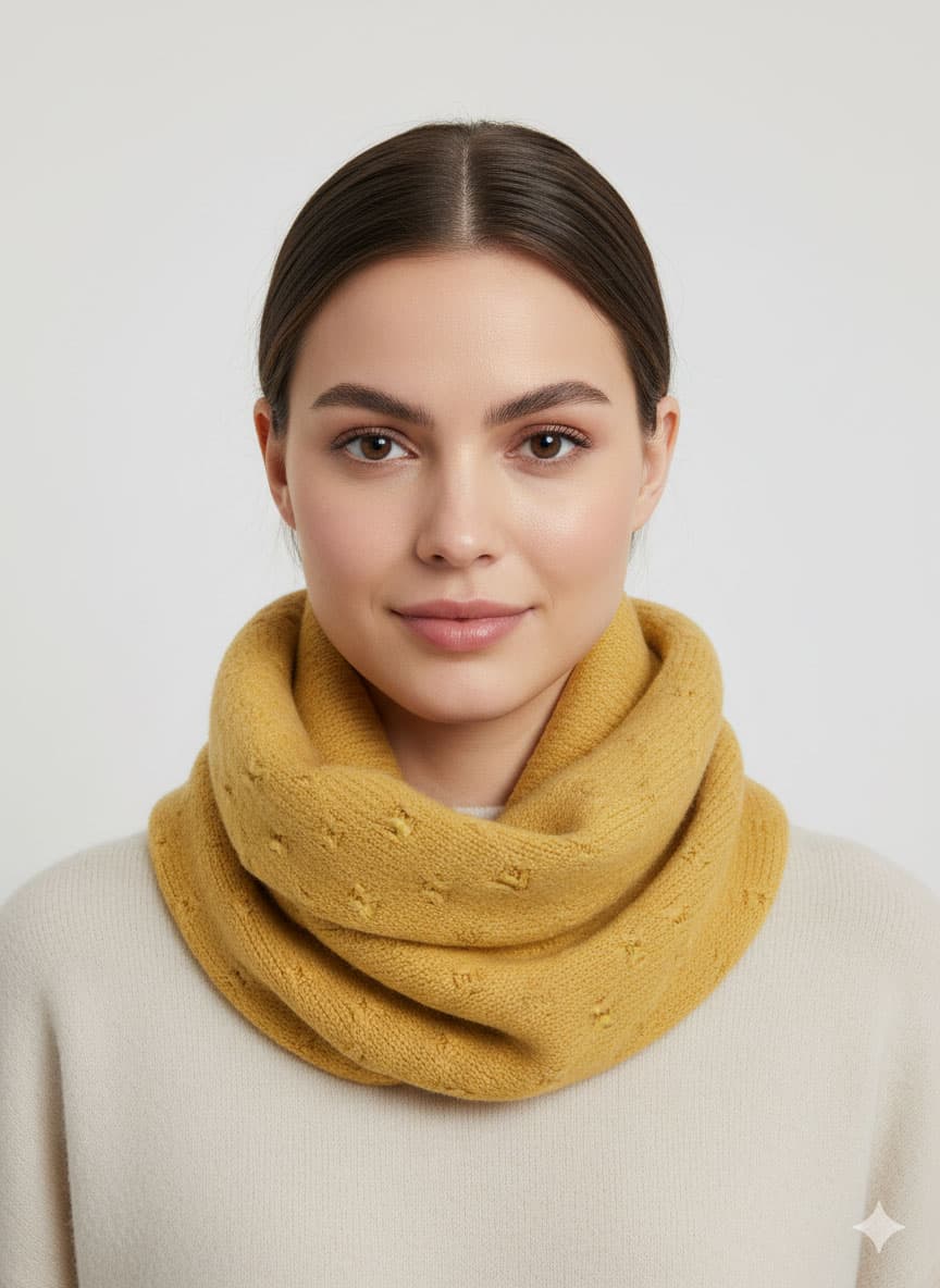 شالگردن رینگی خردلی Infinity Scarf — تصویر ۳