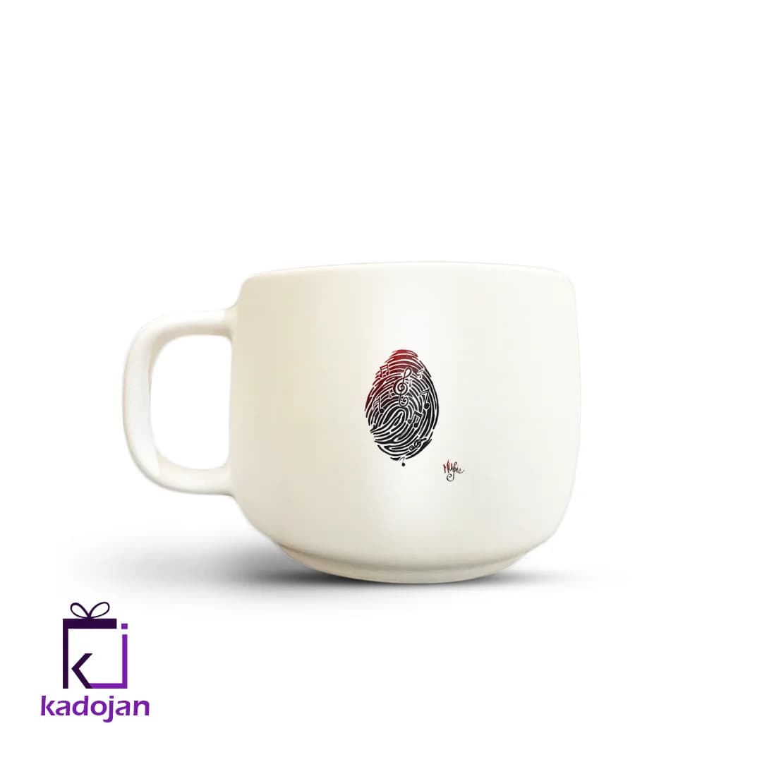 ماگ فانتزی طرح اثر انگشت و نت صدا کد 1882