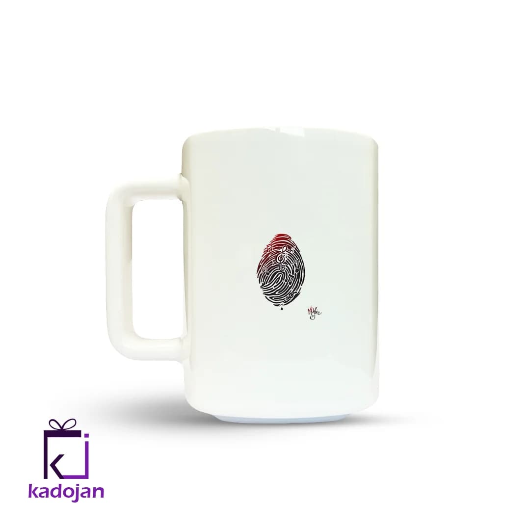 ماگ فانتزی طرح اثر انگشت و نت آهنگ کد 1830