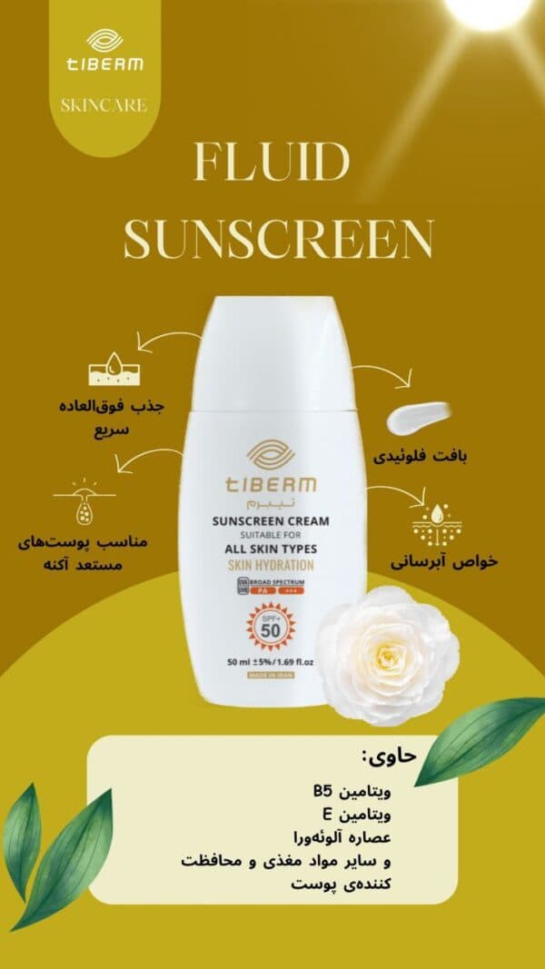 ضدآفتاب فلوئیدی تیبرم 50 میل و 200 میل — تصویر ۴