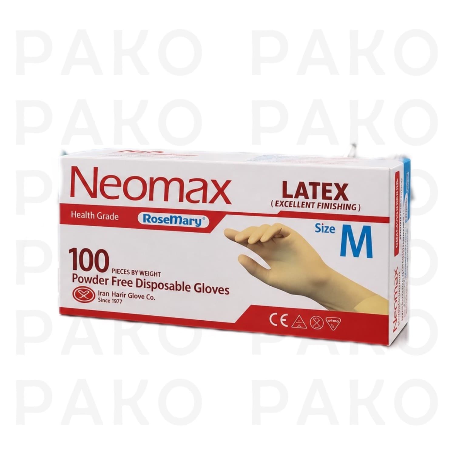 دستكش لاتكس سایز متوسط نئوماکس 100عددي-NEOMAX
