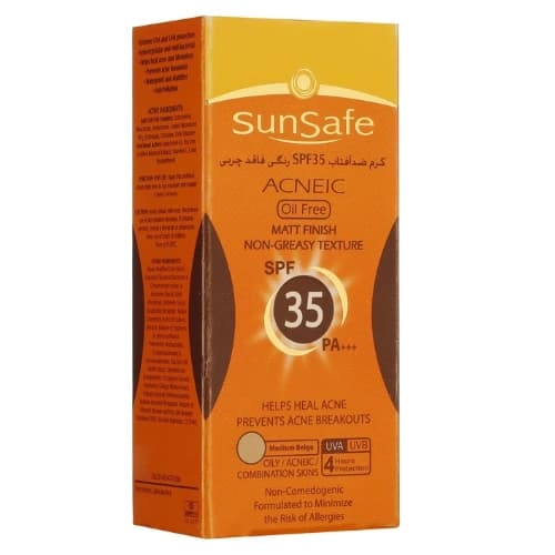 کرم ضد آفتاب رنگی سان سیف SPF 35 مدل 01 بژ متوسط مناسب برای پوست چرب وزن 50 گرم — تصویر ۲