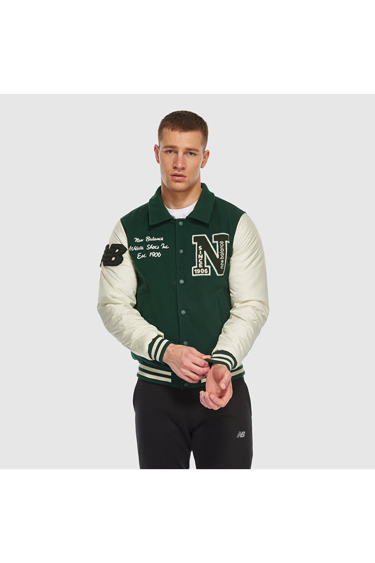 بارانی اسپرت نیو بالانس مردانه سبز اسپرت راسته Regular/رگولار آستین بلند اسپرت | New Balance TYC5ELJABN172742390680650 TR