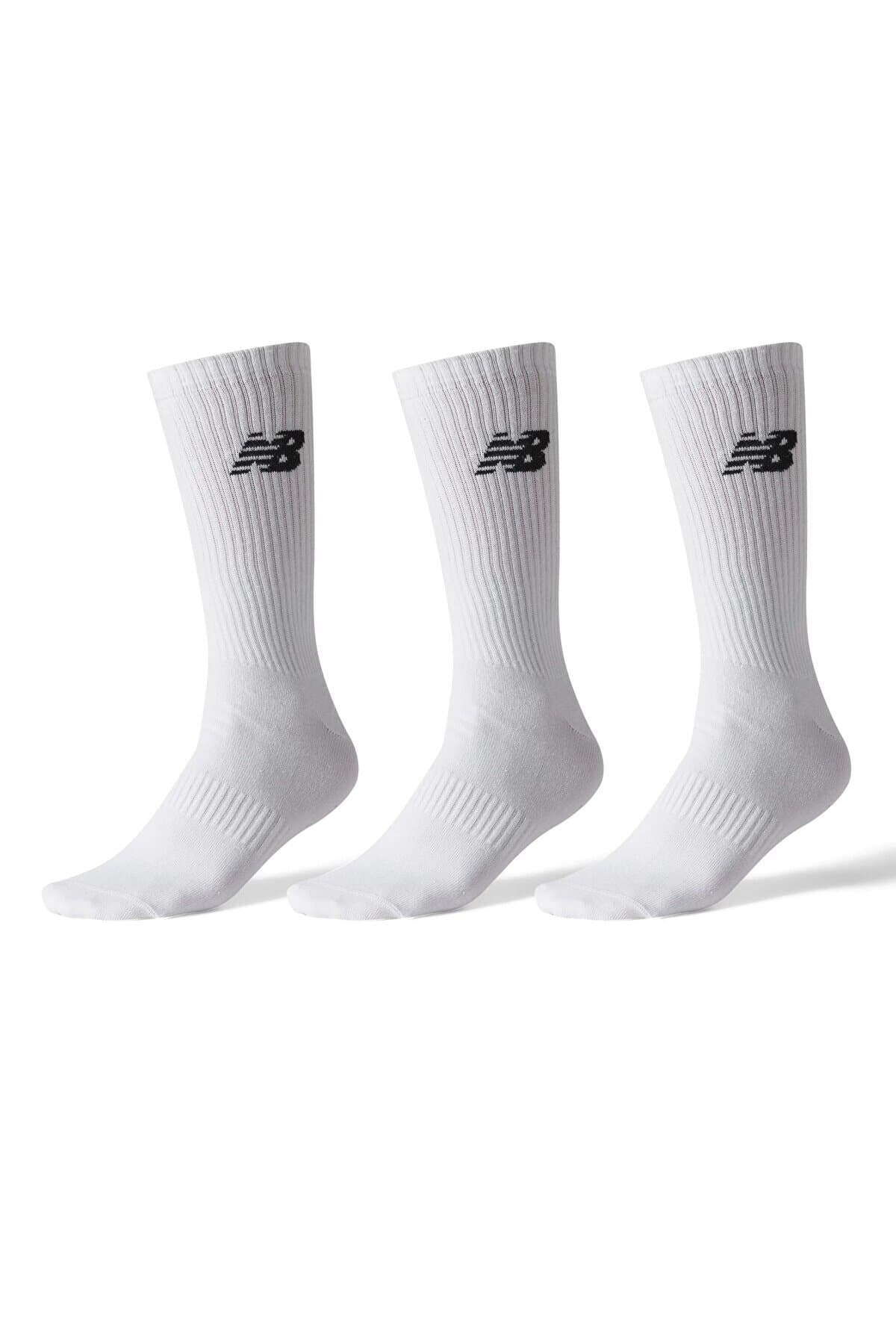 جوراب ورزشی نیو بالانس زنانه پنبه ای سفید مردانه زنانه راسته اسپرت | New Balance SOA03-WT TR