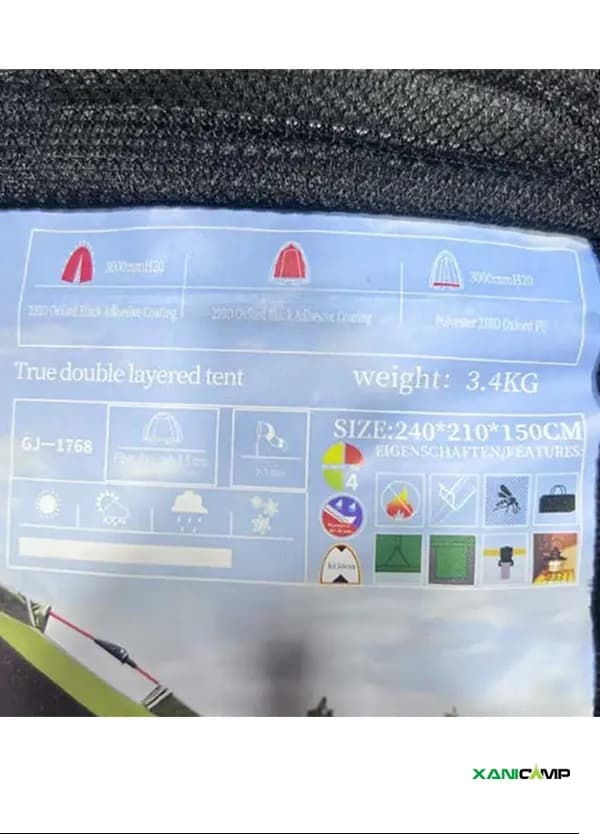 چادر مسافرتی اتوماتیک 6 نفره بابوس مدل GJ‑1768 — تصویر ۳