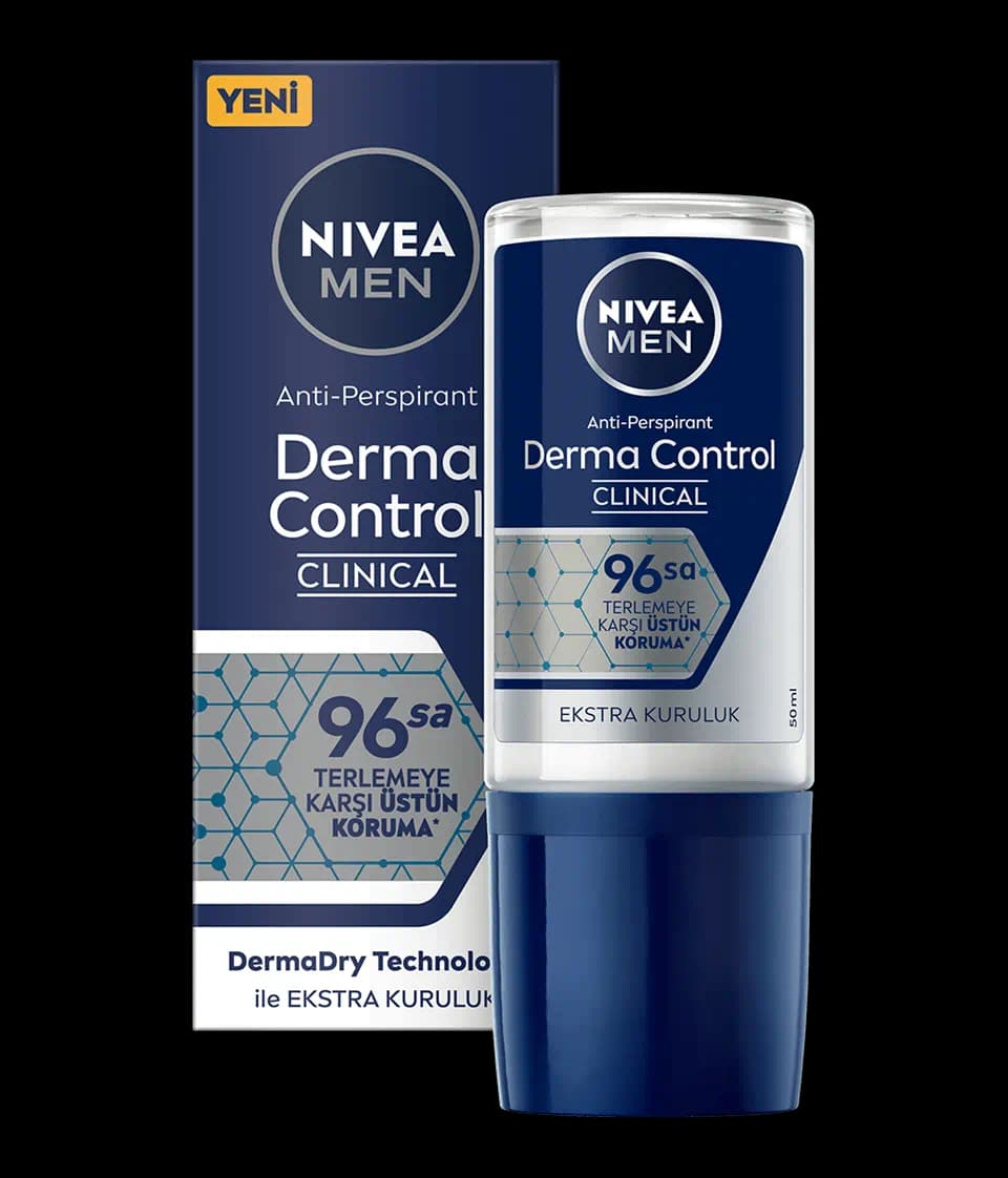 ضد تعریق مردانه رول آن درما کنترل کلینیکال 96 ساعته نیوا NIVEA حجم 50 میل