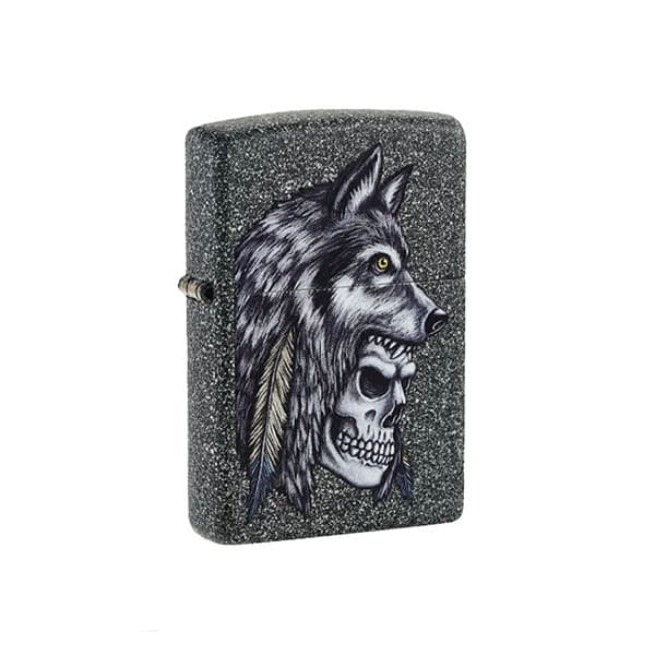 فندک زیپو Zippo Wolf Skull Feather Design کد 29863