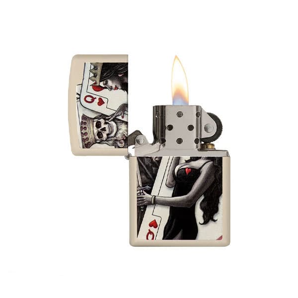 فندک زیپو Zippo Skull 216 King Queen Beauty کد 29393 — تصویر ۳