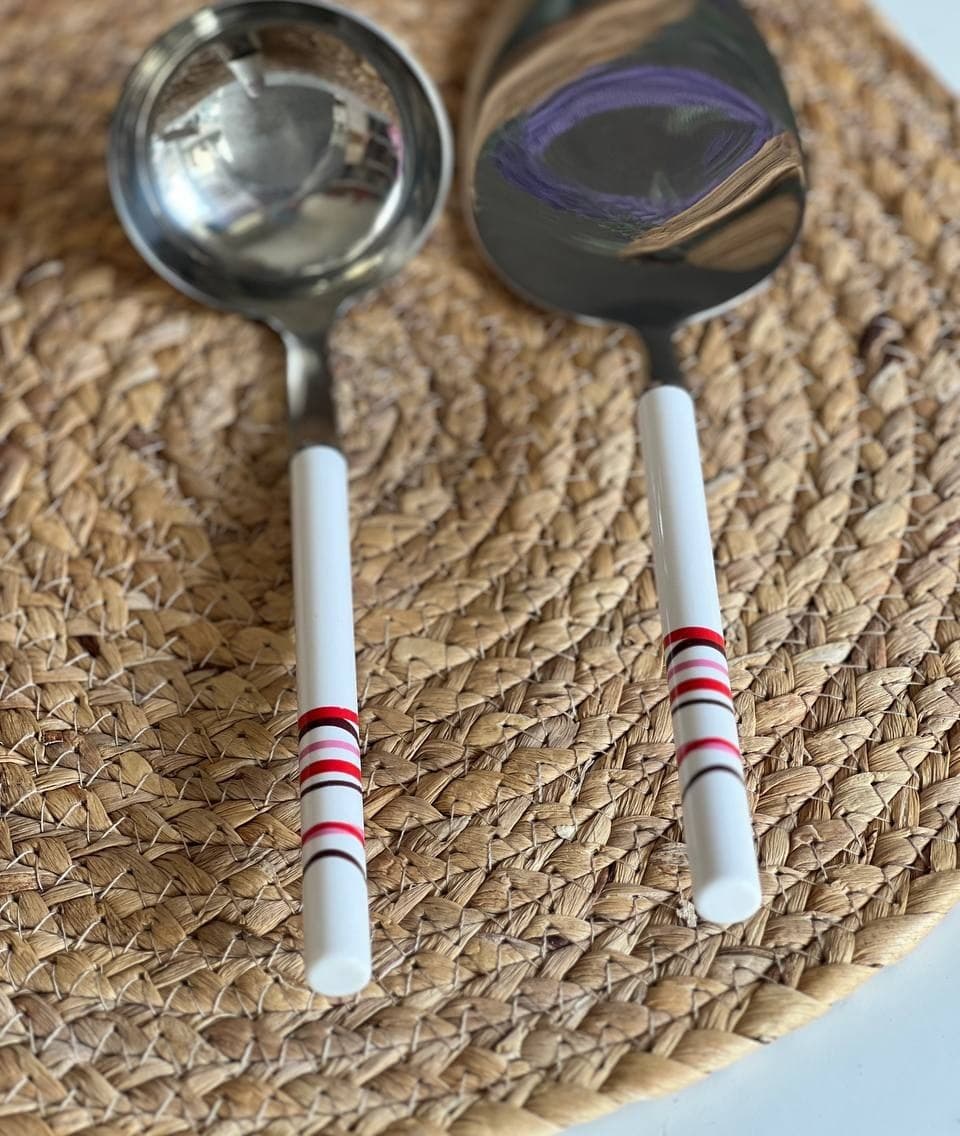 کفگیر و ملاقه C&S- طرح نوار رنگی — تصویر ۷