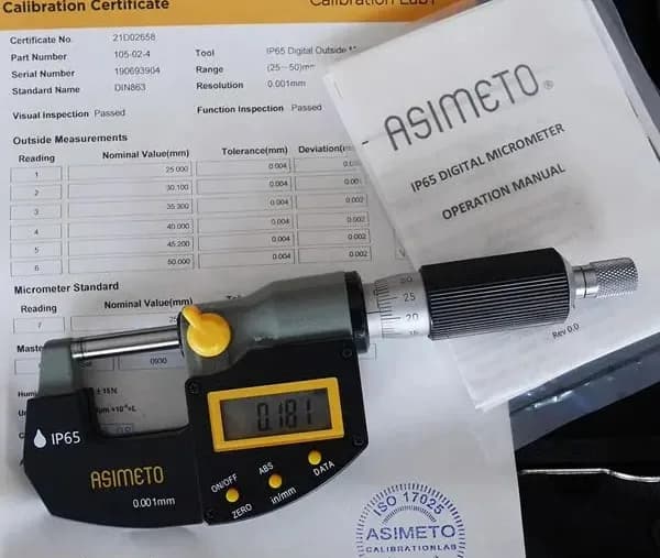 میکرومتر دیجیتال آسیمتو خارج سنج 50-25 میلی متر مدل 4-02-105 — تصویر ۲