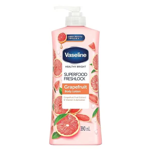 لوسیون بدن گریپ‌فروت و ویتامین A وازلین Vaseline Superfood Freshlock Grapefruit & Vitamin A 320ml)