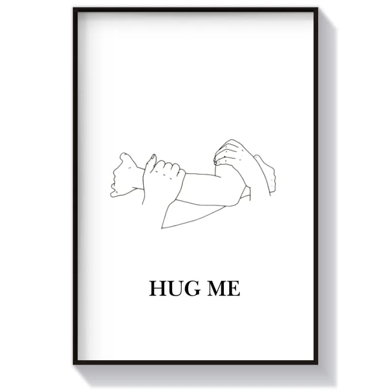تابلو دکوراتیو عاشقانه با نوشته Hug Me
