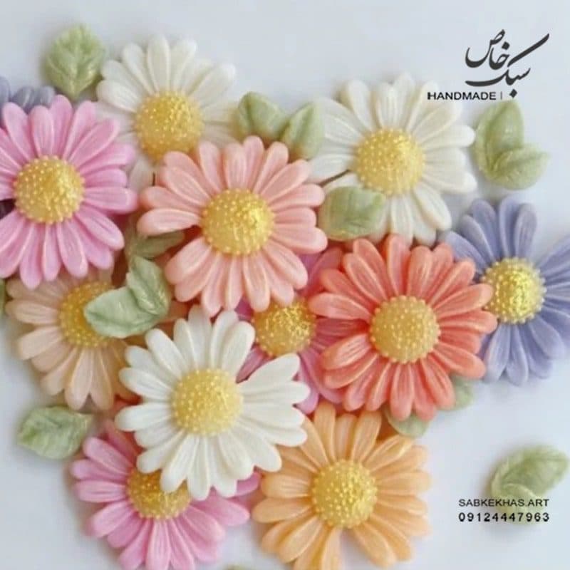 شمع گل بابونه – 5 عددی — تصویر ۲