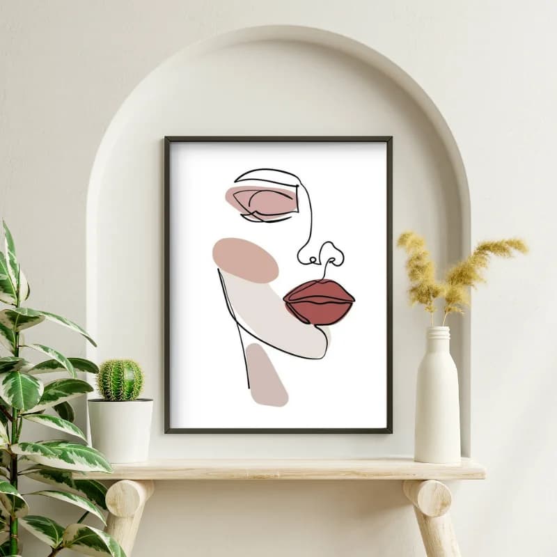 تابلو دکوراتیو لاین آرت طرح پرتره زن — تصویر ۲