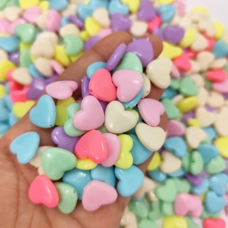 مهره رنگی پاستیلی قلب بزرگ(20گرم)