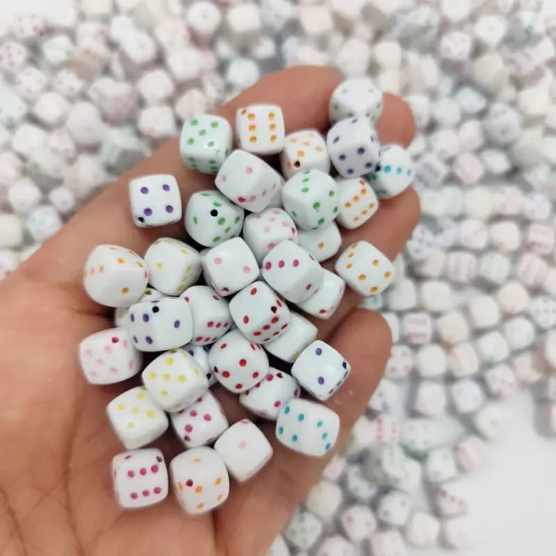 مهره سفید تاس رنگی(100گرم) — تصویر ۳