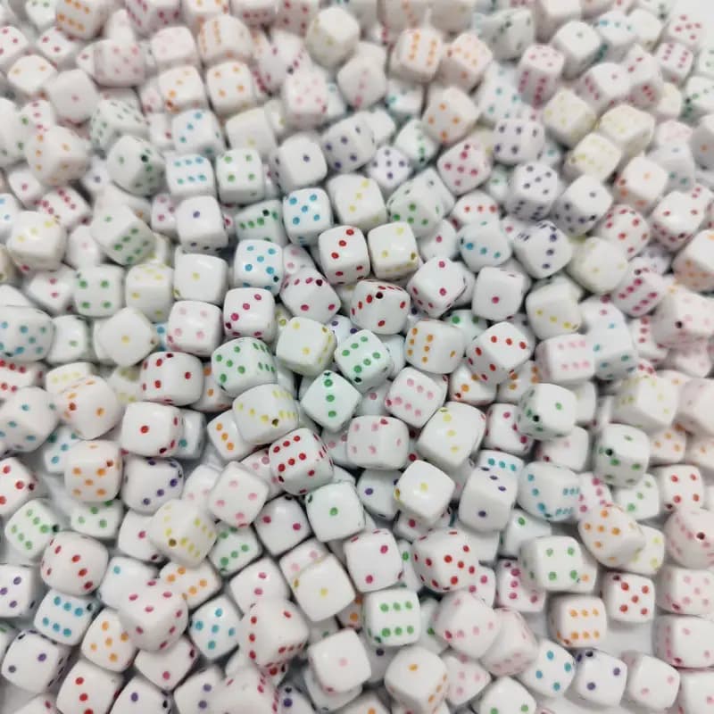 مهره سفید تاس رنگی(100گرم) — تصویر ۲