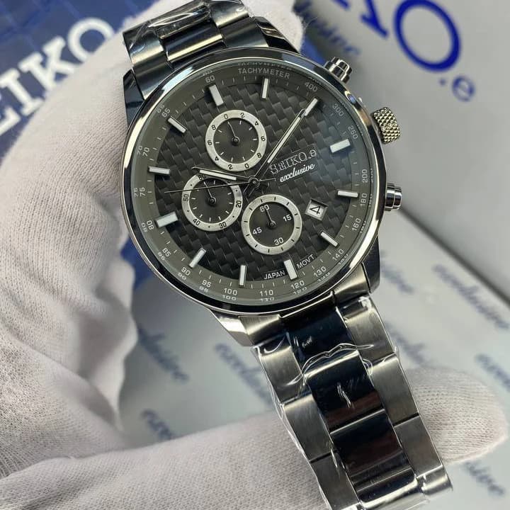 ساعت سیکو مردانه سه موتوره سیکو اکسکلوسیو مدل 3163 رنگ gray طوسی تیره