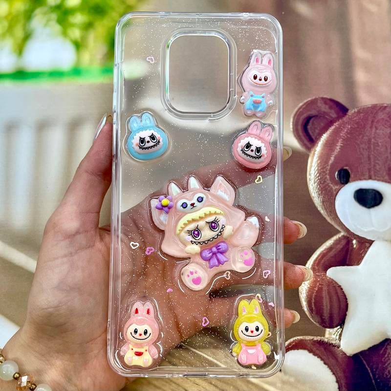قاب گوشی Redmi Note 9S / Redmi Note 9 Pro شیائومی 3D Candy Case شفاف آبنباتی شفاف طرح برجسته Labubu کد 675158