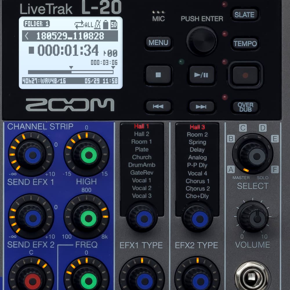 میکسر دیجیتال و رکوردر Zoom LiveTrak L-20 — تصویر ۸