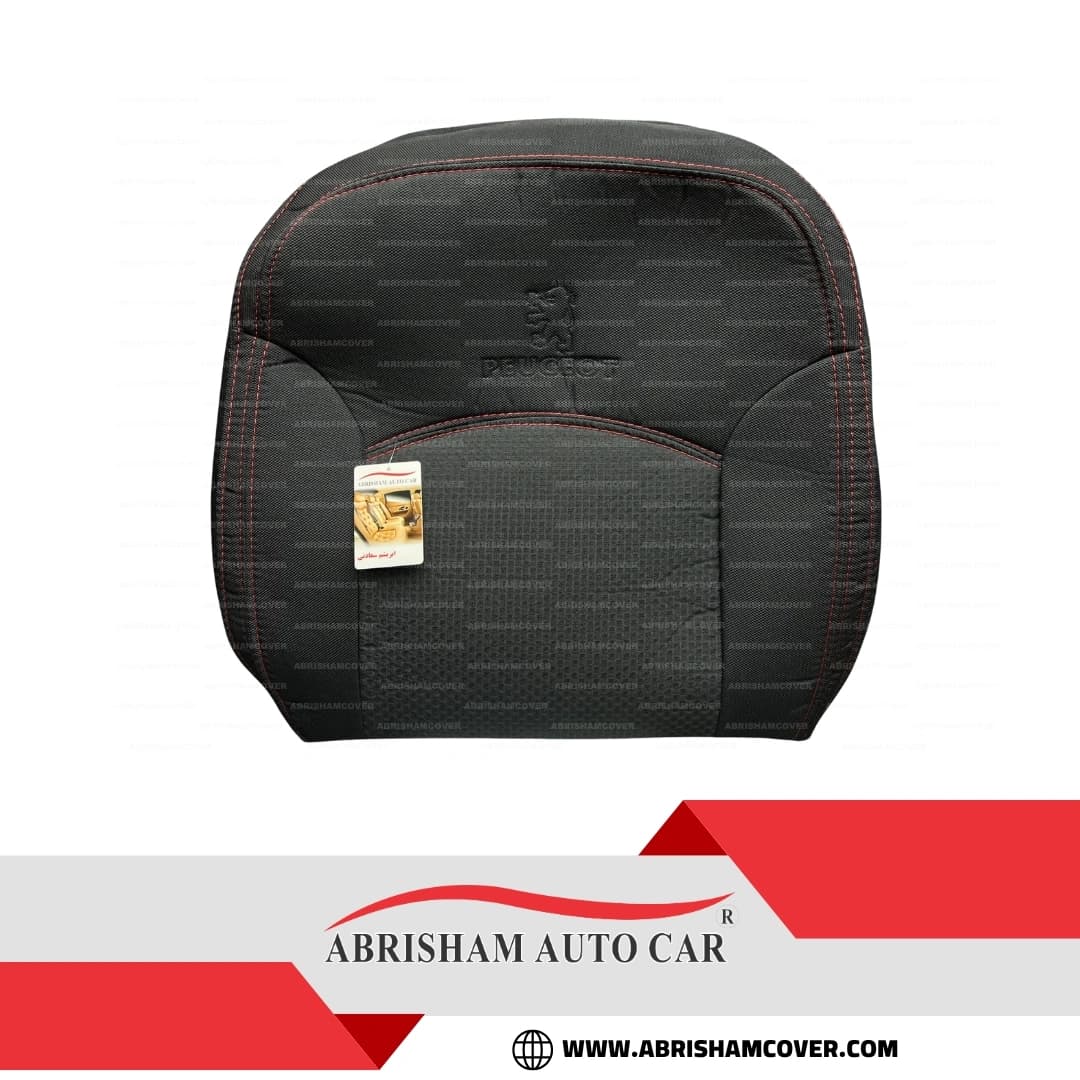 روکش صندلی پژو 206/207 پارچه ای مشکی با دوخت قرمز