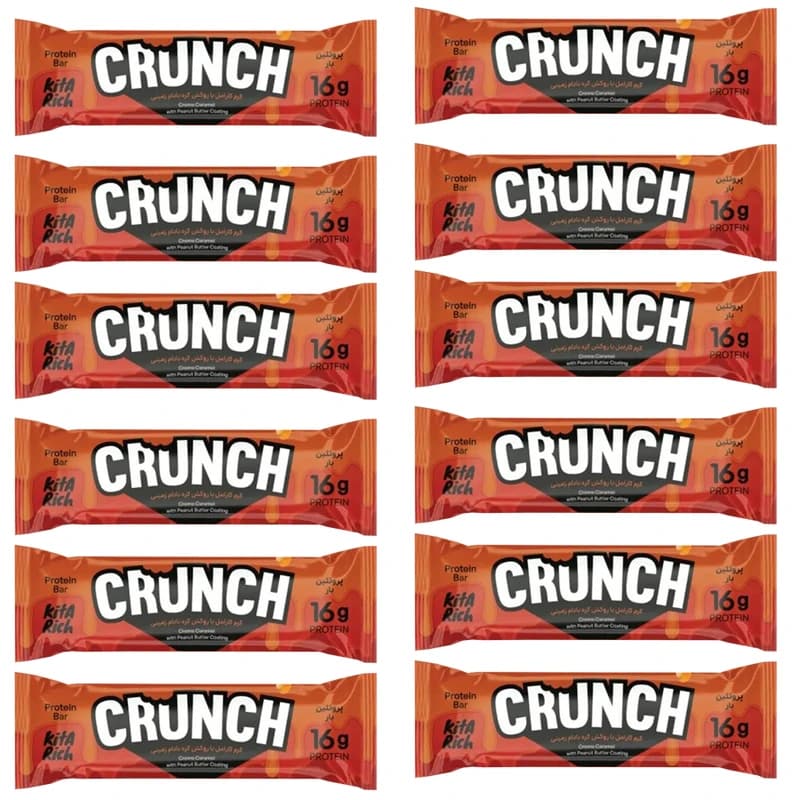 پروتئین بار کرانچ کیتاریچ بسته ۱۲ عددی/ Kitarich Crunch Protein Bar