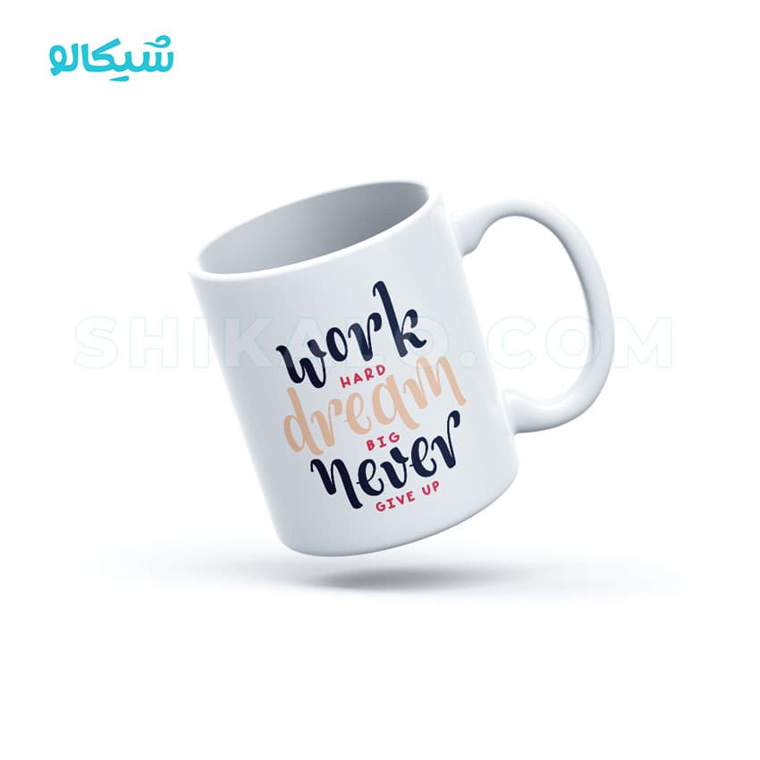 ماگ مینیمال طرح Never give up