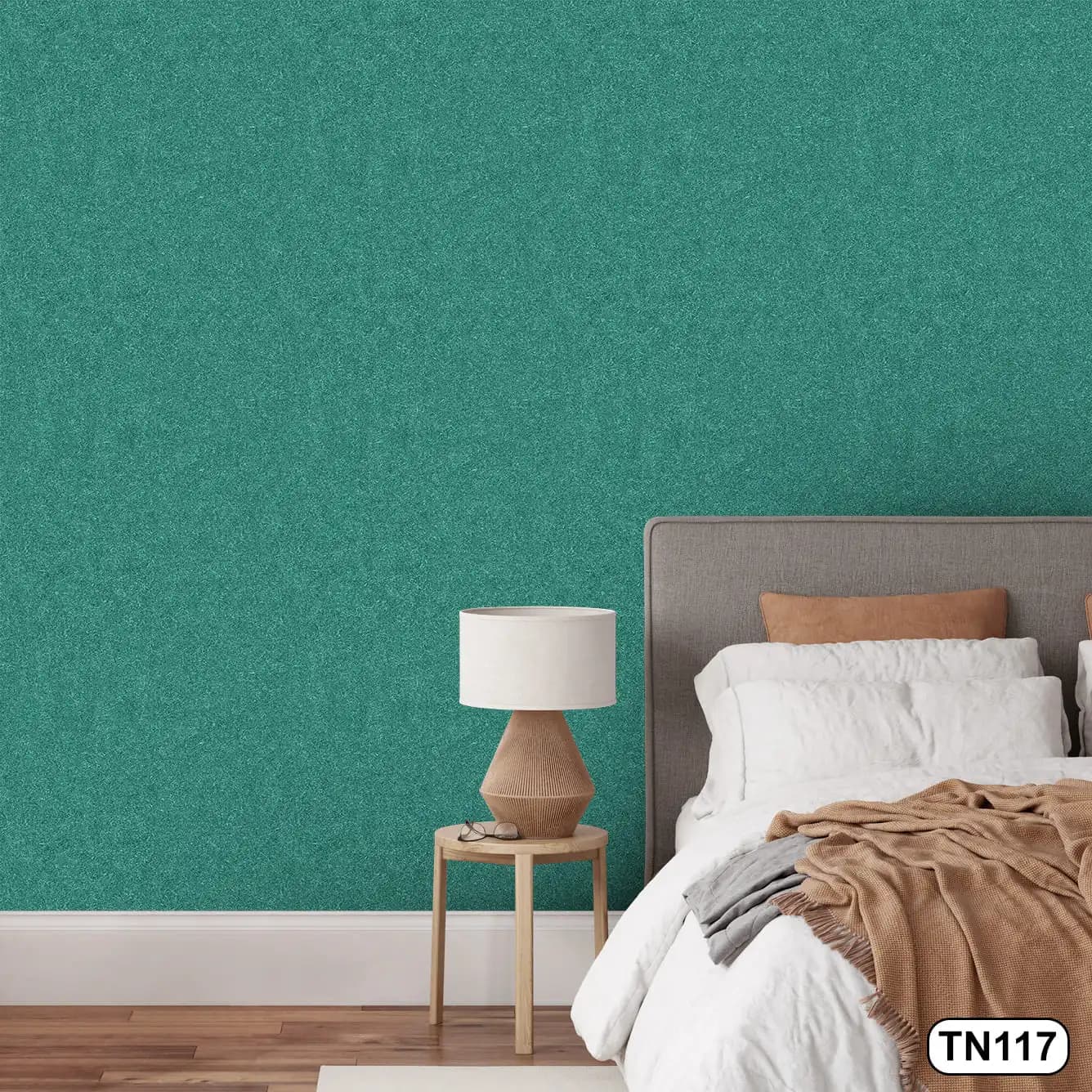کاغذ دیواری رنگ سبز آبی کد TN117