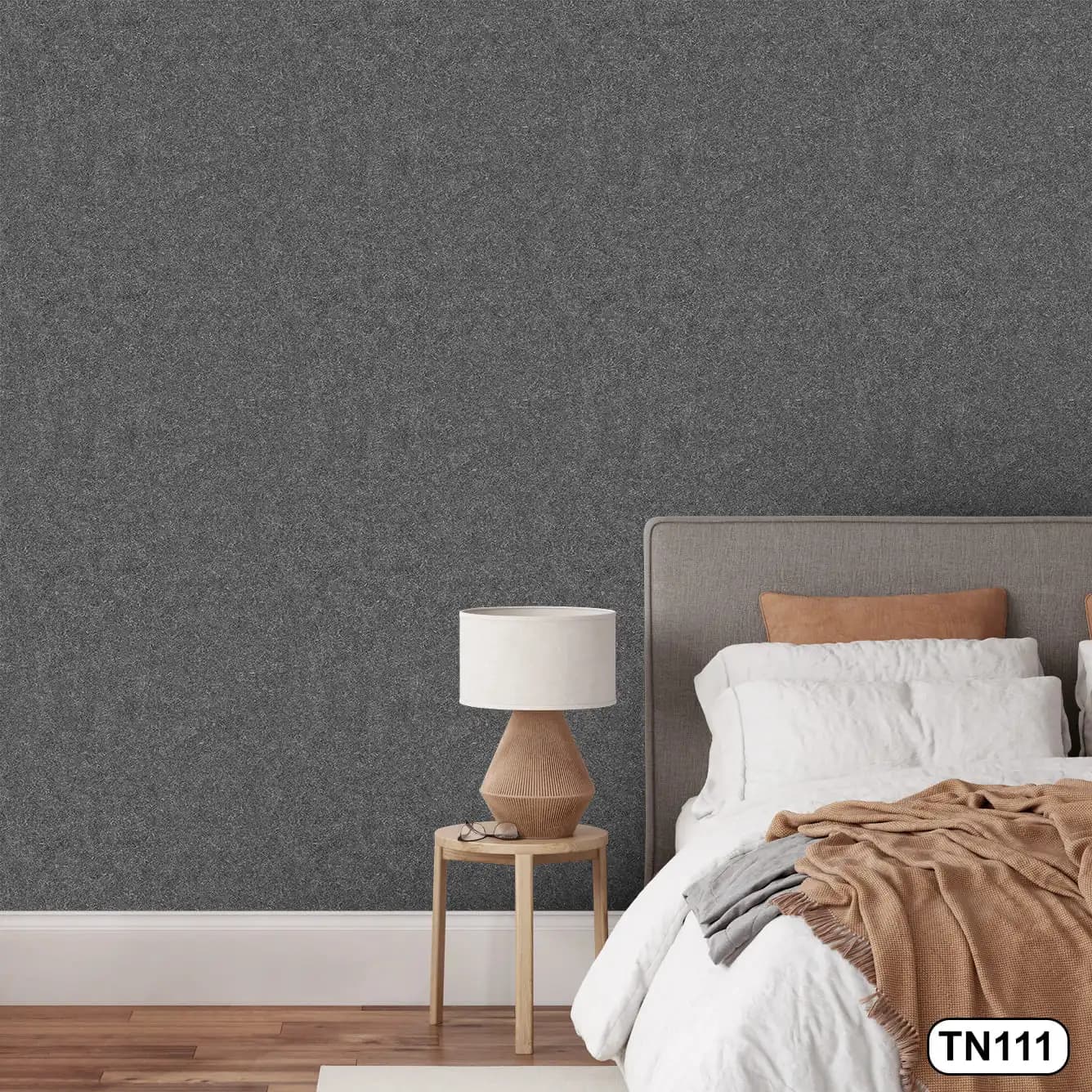 کاغذ دیواری رنگ طوسی تیره کد TN111