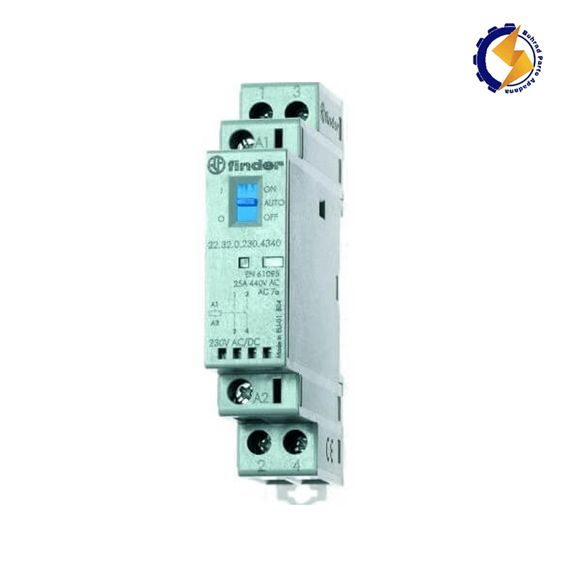 کنتاکتور 223200241340 بی صدا شستی دار تک فاز ،25A،2NO فیندر