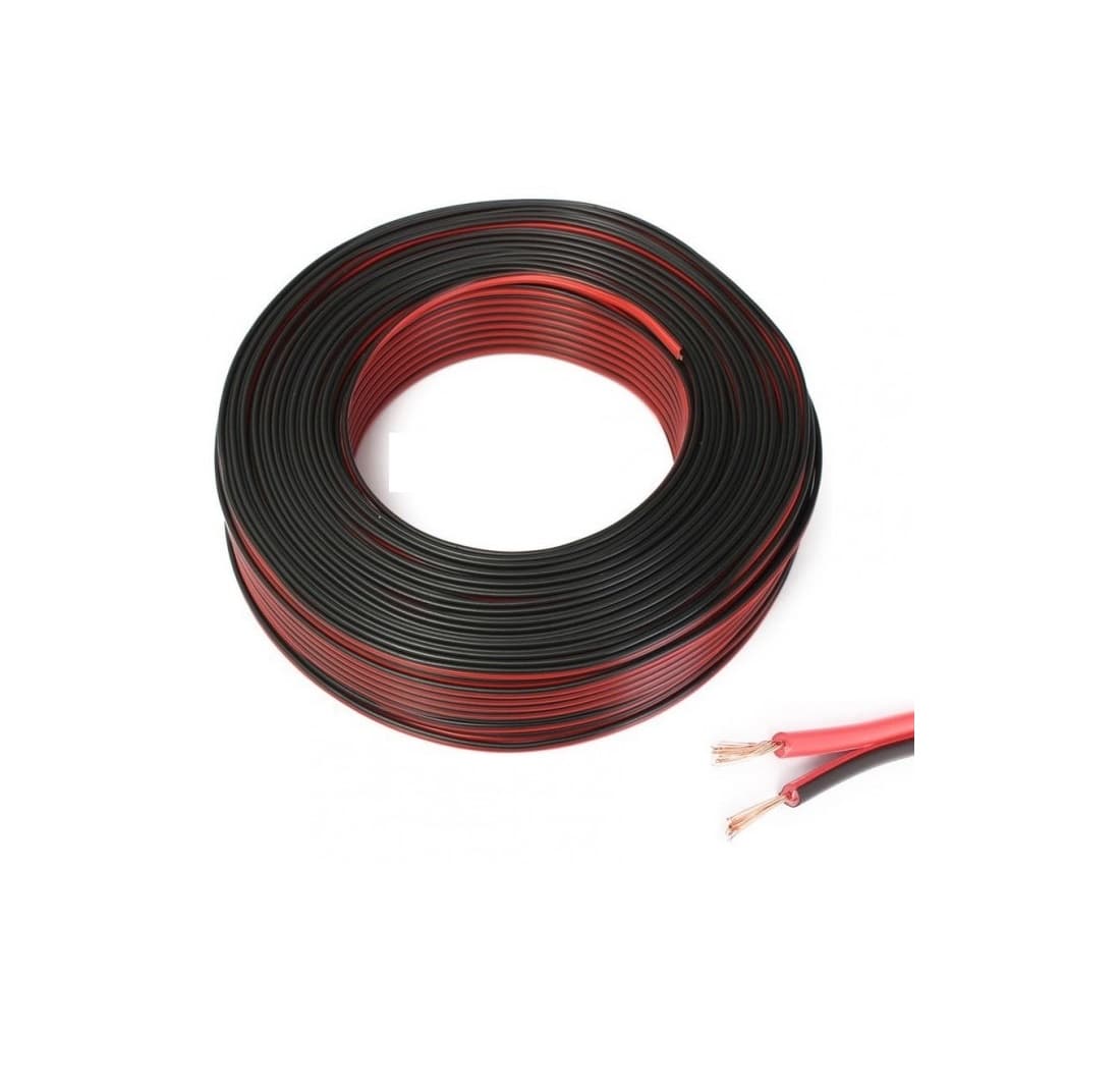 سیم 2 رشته ضخامت 2×0.5 میلی متری مشکی و قرمز
