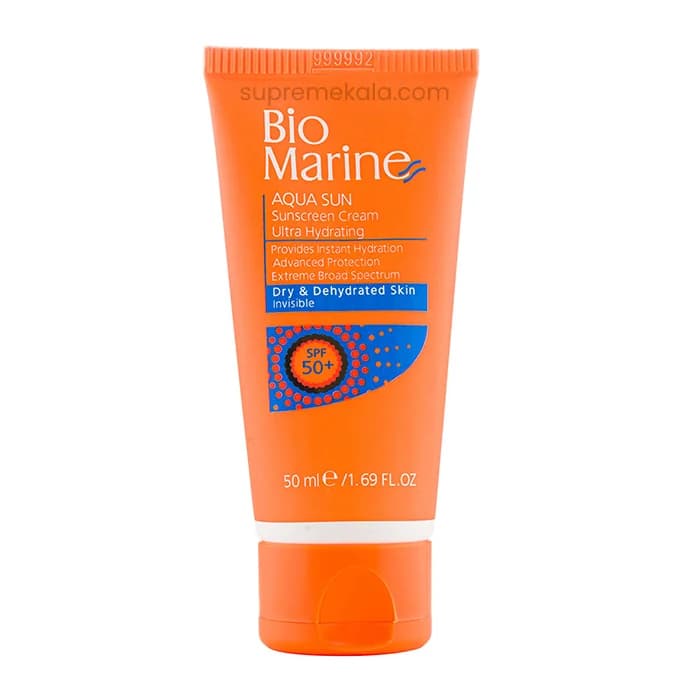 کرم ضد آفتاب رطوبت رسان بی رنگ +SPF50 بایومارین — تصویر ۲