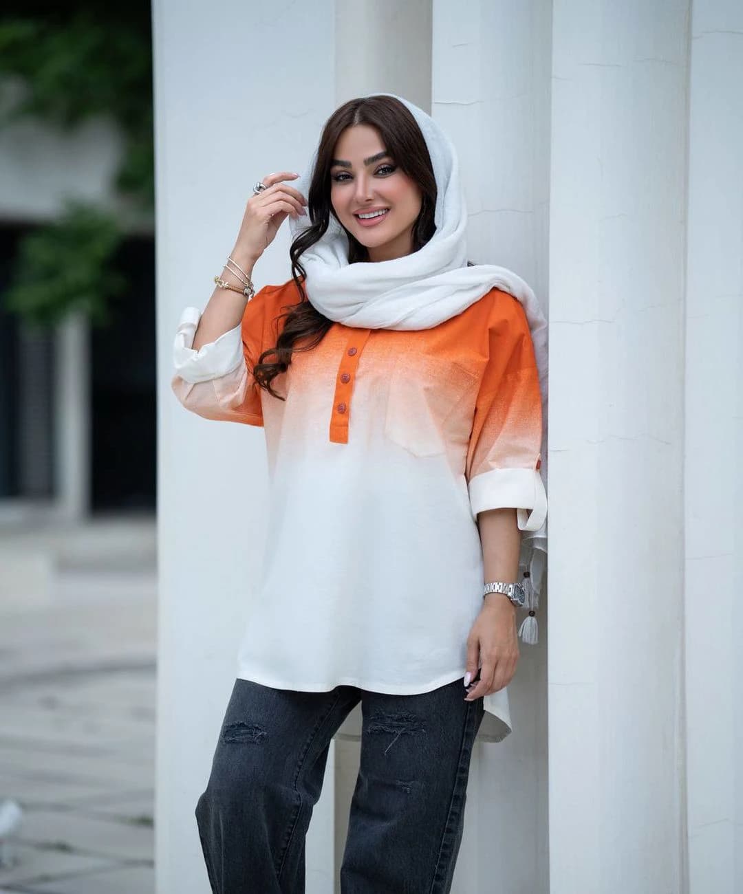 شومیز آبرنگی مدل آرنیا — تصویر ۳